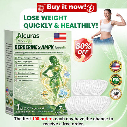 👩‍⚕️Alcuras™ Moringa × Berberine × AMPK 8-Benefit Slimming & Metabolic Nano Microneedle Patch 🇺🇸  Just once a day · Visible changes in 7 days  ✅ For obesity, loose skin, diabetes, sleep apnea, joint issues, and more🍀🍀🍀