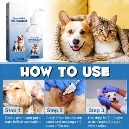 Gentle Pet Ear Wash | Odor-Free Cleaning for Dogs & Cats🌿