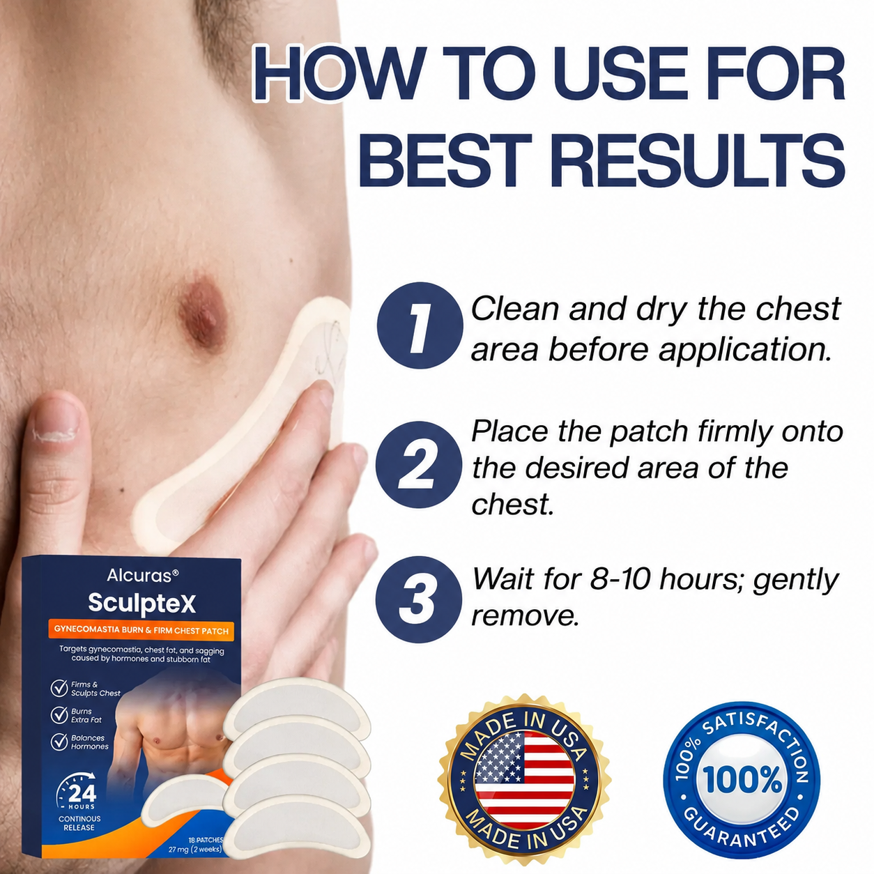 Alcuras® SculptXX Gynecomastia Burn & Firm Chest Patch