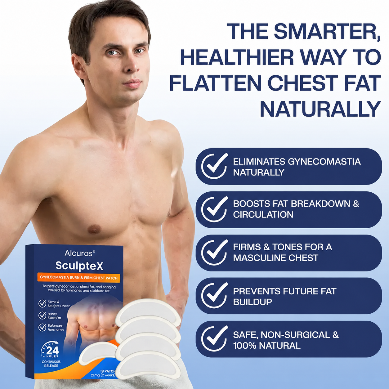 Alcuras® SculptXX Gynecomastia Burn & Firm Chest Patch