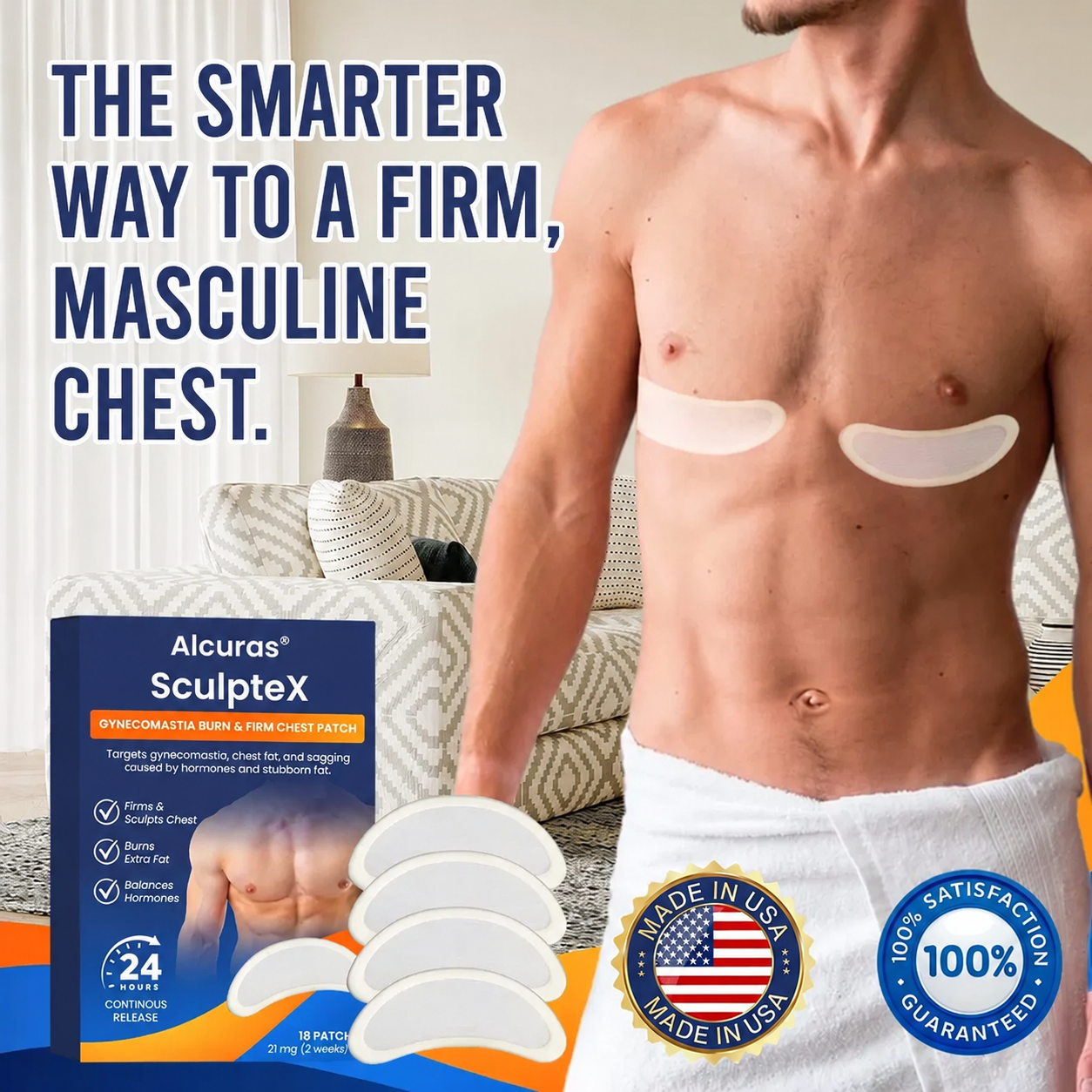 Alcuras® SculptXX Gynecomastia Burn & Firm Chest Patch